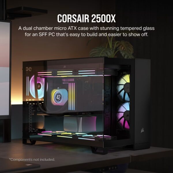 Corsair 2500X Tempered Glass Dual Chamber Case - Black CC-9011265-WW