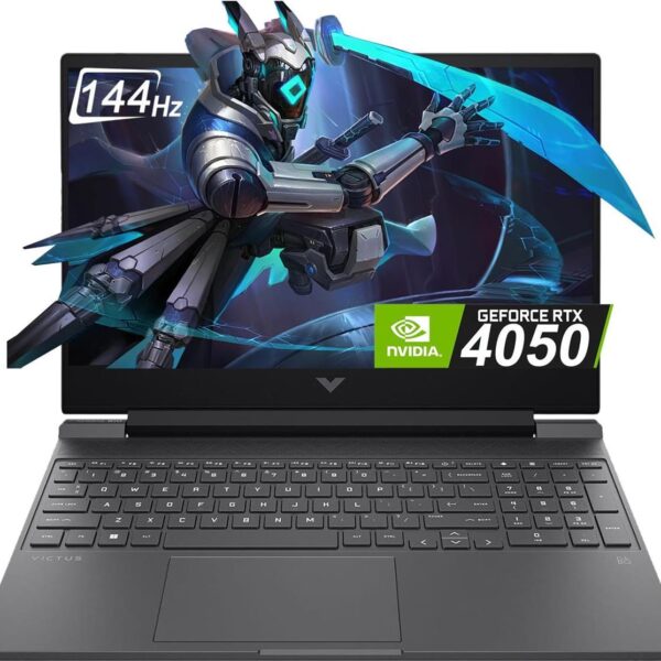 HP VICTUS 15 FA1082wm Gaming Laptop - Raptor Lake - 13th Gen Core i5 13420H Processor 16-GB 512-GB SSD 6-GB NVIDIA GeForce RTX4050 GDDR6 GC 15.6" Full HD 1080p IPS 144Hz 250nits MicroEdge Display B&O Play Backlit KB W11 (Mica Silver, NEW)