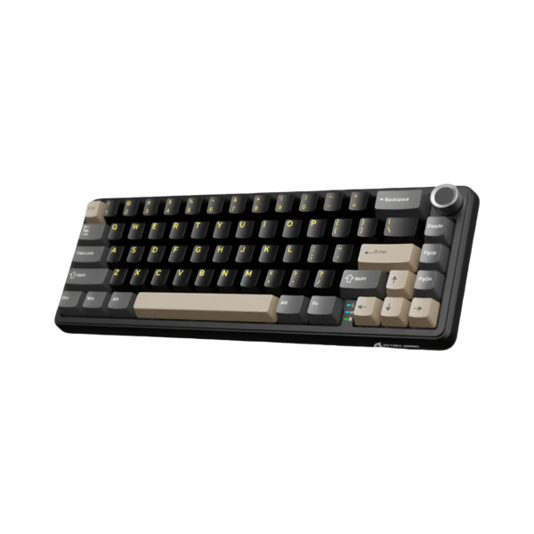 Attack Shark X66 | Wireless Mechanical Gaming Keyboard with Knob, Tri Mode USB-C/BT5.0/2.4G Gasket Mounted 60% RGB Gaming Keyboard, Side Printed PBT Keycap, Hot Swappable Strawberry Switch (Star Black)