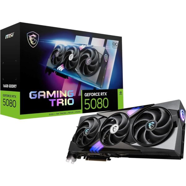 RTX 5080 16G | Gaming Trio OC Graphics Card (16GB GDDR7, 256-bit, Extreme Performance: 2715 MHz, NVIDIA Blackwell Architecture)
