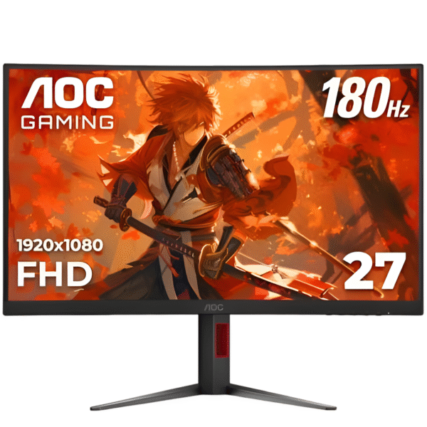 AOC C27G4H 27" Curved Gaming Monitor | FHD 1080p  180Hz  0.5ms  Fast VA Panel  1500R Adaptive Sync  Height Adjustable