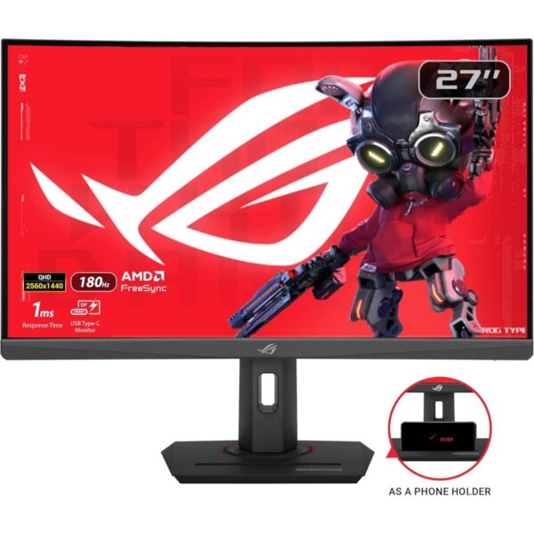 Rog Strix XG27WCS  Curved   TYPE C GAMING MONITOR  | 27"  1ms  180Hz  2K 1440p  WQHD  VA PANEL  Adaptive Sync